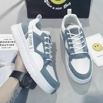 Spring Autumn Men s Trendy Shoe Outdoor non slip walking sports shoes New casual Versatile male footwear mesh Comfortable flat 39 синий