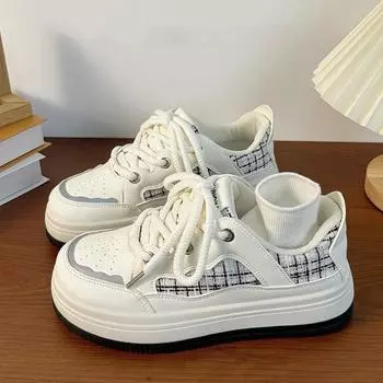 Spring Autumn New Designer Platform Sneakers for Women Fashion Casual Luxury Board Shoes Female White Zapatos De Mujer 35 чёрный