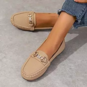 Spring/Autumn Solid Women s Flat Shoes Fashionable Round Toe Low Heel Women s Shoes on Sale 2024 New Slip-on Women s Flat Shoes 36 белый