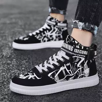 Spring high-top shoes Korean version men s shoes student canvas shoes men s casual shoes trend winter youth board shoes 32