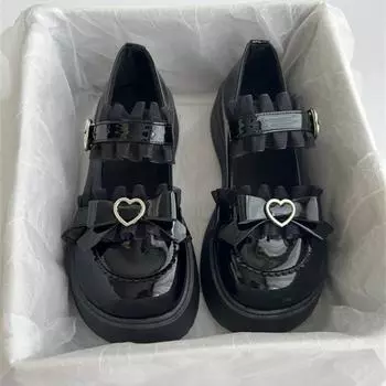 Spring JK heightening women s shoes cute princess loli small leather shoes platform Mary Jane student 35