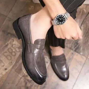 Spring Men Driving Moccasins Comfortable Slip on Oxford Shoes Men Casual Shoes Leather Loafers Office Designer Shoes Men 38-46 38 чёрный