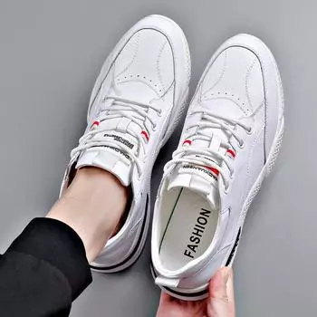 Spring men s shoes new Korean version breathable soft-soled casual shoes board shoes men s leather shoes trend white shoes 38