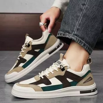 Spring men s sports shoes splicing retro trend tooling Martin boots fashion versatile low-top casual board shoes 39