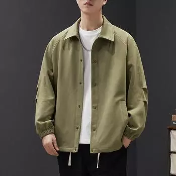Spring New Jacket Men s Korean Style Casual Fashion Handsome Versatile American Twill Retro Lapel Jacket M