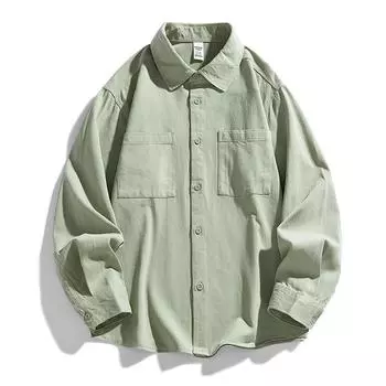 Spring New Men s Lapel Loose Korean Version Washed Shirt Cotton Sports Casual Long Sleeves M