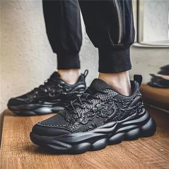 Spring new popular sports and leisure shoes men s dragon year dad shoes men s shoes breathable non-slip rubber and plastic outsole luminous 39 красный