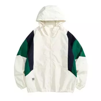 Spring New Sports Trench Coat Tooling Hooded Trendy Brand Jacket Men s Casual Loose M абрикосовый