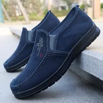 Spring Polyurethane Men Shoes Old Beijing Cloth Shoes Canvas Shoes Men Sports Casual Shoes Breathable Work Shoes 39 серый