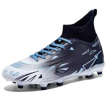 Spring Season Football/Soccer Training Boots TF AG Long Nails Match Artificial Grass Shoes Rubber Insole New Design Cleats Cheap 34 чёрный