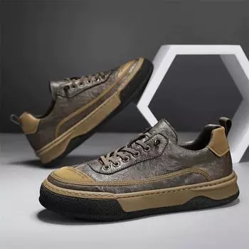 spring Soft soled lace up Oxford shoes Leather Business Men Casual Shoes Designer Office Shoes High Quality Walking Sneakers Men 39 чёрный