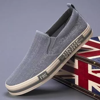 Spring Summer Casual Men s Canvas Men Shoes Man Low-top Slip on Mens Shoes Korean Version Trend Men Shoes 38 зелёный