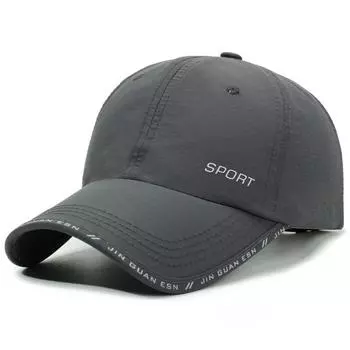 Spring Summer Outdoor Thin Baseball Cap Men s Sunscreen Sunshade Hat Breathable Mesh Quick-Drying Cap темно-серого