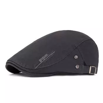 Spring Summer Peaked Cap Men s Letter Embroidered Forward Cap Cotton British Beret Newsboy Cap серый