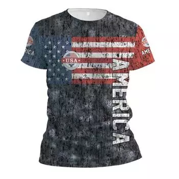 Spring Summer Round Neck Short Sleeve 3D Digital Printed T-shirt Fashion Youth Letter Printed T-Shirts S