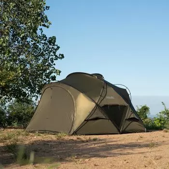 Springhill Kunlun Pro Shelter Tent Dome Tent for People Expandable Chamber Tent Freestanding Ширина 350 см Гостиная 4 сезона Водонепроницаемый и ветрозащитный 40D зелёный