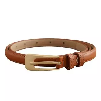 Square Buckle Thin Belt Adjustable Thin Waist Belt Gift PU Leather Waistband Ladies