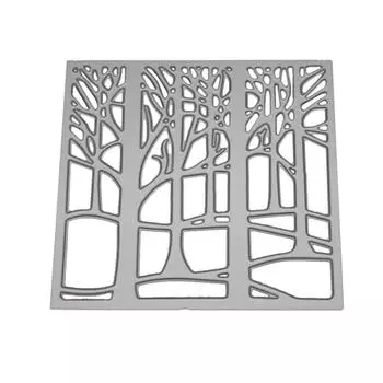 Square Frame Forest Metal Silvery Stencil Embossing Cutting Dies For Diy Scrapbooking Paper Album Cards Making серебряный