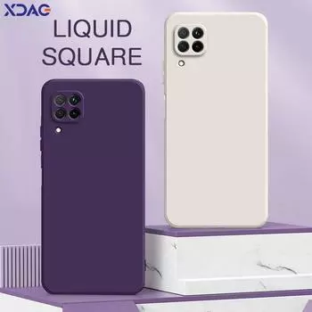 Square Liquid Silicone Case for Huawei Nova 6 SE 7i P40 Lite 4G Russia Soft Phone Back Cover Nova6SE Nova7i P40Lite Bag Huawei Nova 6 SE