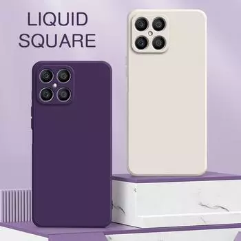 Квадратный жидкий силиконовый чехол для телефона Honor X7 X8 X9 5G 360 защитный противоударный HonorX7 HonorX8 HonorX9 мягкие чехлы Honor X7