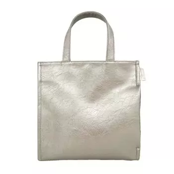 SQUARE Маленькая сумка-тоут Sub Bag Lunch Bag Синтетическая кожа 1056 04 [Rootote] LT.Square.Classic-B Женская морщинистая-серебристая