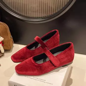 Square Toe Flat with Flats Solid Shallow 2025 High Quality Ladies Shoes Spring/autumn Sexy Fashion Flats Sapatos Baixos 35 чёрный