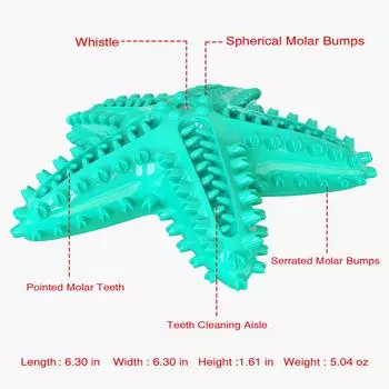 Squeak Dog Chew Toy Bite Resistant Molar Toothbrush For Small Big Dogs Funny Star Shape Teeth Cleaning Toys Puppy Pet Supplies зелёный