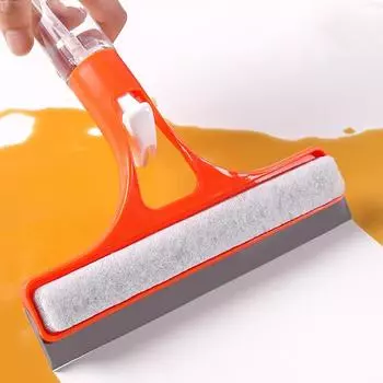 Squeegee Window Cleaner Tool Bathroom Window Scrubber With Water Spray Mirrors Wiper Effective All Purpose Glass Cleaner For оранжевый