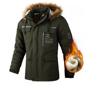 Средняя и длинная повседневная куртка Parker Coat осень и зима красивое модное пальто флисовая куртка хлопковое пальто M чёрный