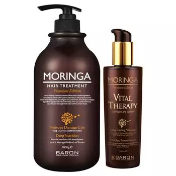 Средство для лечения волос Baron Moringa 1000 г + Эссенция для волос Vital Therapy 200 мл, 1 набор