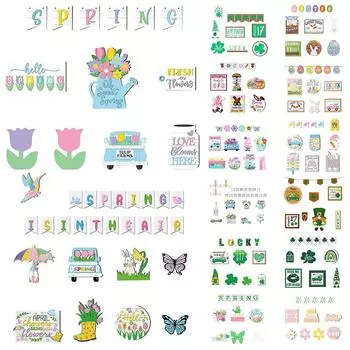 St.Patricks Day Easter Spring Tiered Tray Decor Decorative Wooden Table Signs # H