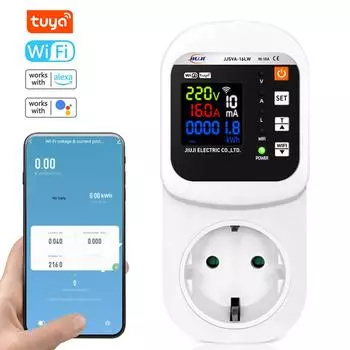 Стабилизатор Tuya WiFi для защиты розеток от перенапряжения, электрические розетки, многофункциональный протектор для холодильника, протектор напряжения белый