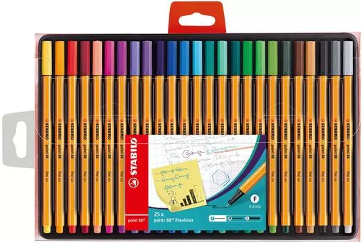 Stabilo pen point 88 25 цветов набор на водной основе 8825-1