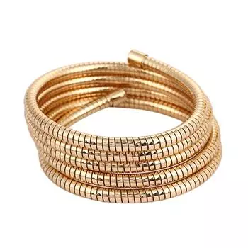 Stackable Multi Layer Arm Bracelet Stylish Metal Elastic Jewelry Stackable Bracelet Elastic Bangle for Fashionable Lover золотой