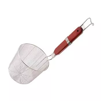 Stainless Steel Basket Soup Powder Colander Dumplings Spoon French Fries Frying Basket with Wood Handle Sink Strainer Kitchen