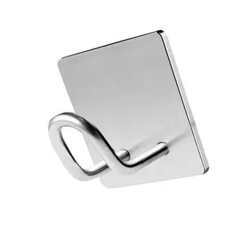 Stainless Steel Bathroom Sticky Hook Wall Mount Towel Hanger Shower Glass Wall Hanging Rack for Home and Hotel Use 32 серебряный