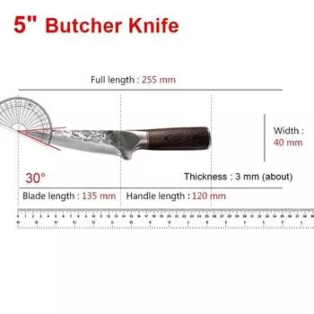 Stainless Steel Chef Boning Knifes Hand Forged Fishing Knife Kitchen Meat Cleaver Butcher Knife with knife Cover Kitchen Tools