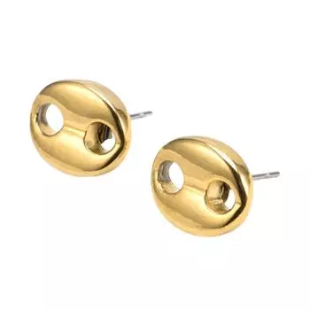 Stainless Steel Coffee Bean Designs Ear Studs for Women Girls Fashion Jewelry Accessory for Gifts Preventing Allergies 10 золотой
