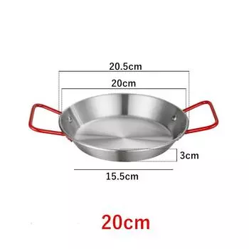Stainless Steel Cooking Pot Frying Pan with Double Handle Snack Plate Food Storage Tray Kitchen Tools