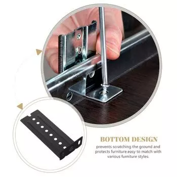 Stainless Steel Drawer Guide Slide Rail Bracket Anti-scratch Lifting Ear Accessories Cabinet чёрный