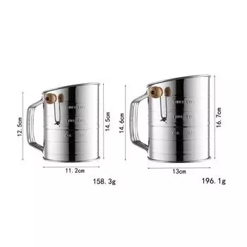 Stainless Steel Flour Sifter For Baking Powdered Sugar Shaker/Dispenser With Rotary Hand Flour Strainer Pastry Tools 0982