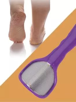 Stainless steel foot scrubber for polishing keratin, removing dead skin, and repairing foot soles чёрный
