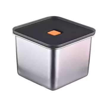 Stainless Steel Fresh-keeping Box Square Crisper Snacks Containers Box Lunch Box Kitchen M