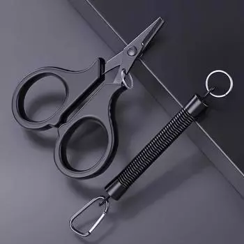 Stainless steel mini fishing scissors, black titanium color titanium fishing line scissors/lure pliers/Dali Ma line lure fishing scissors чёрный