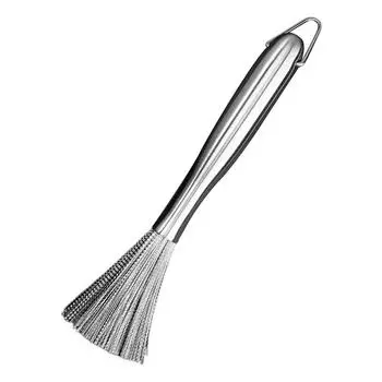 Stainless Steel Pan Brush With A Long Handle Dishwashing Brush Pot Cleaner Strong Decontamination Hangable Kitchen Clean Tools 19CM