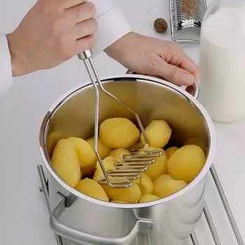 Stainless Steel Potato Masher Crusher Wave Shape Cutter Mashed Kitchen Accessories Gadget Cooking Tools белый