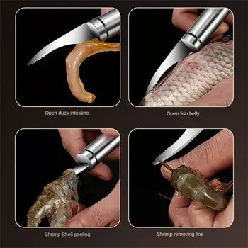 Stainless Steel Shrimp Line Removal Knife Multifunctional Double Head For Cleaning Shrimp Intestines And Fish Maw Kitchen Tools