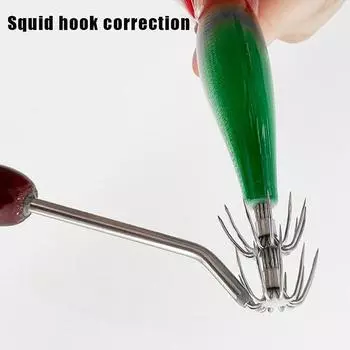 Stainless Steel Squid Fishing Hook Adjuster Reshaping Tune Egi Candat Jig Tool Fishing Squid Jig Hook Repair Accessories красный