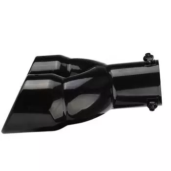Stainless Steel Universal Double-Barrel Rear Exhaust Tip Tail Pipe 63mm Car Inlet Muffler Double Outlet чёрный