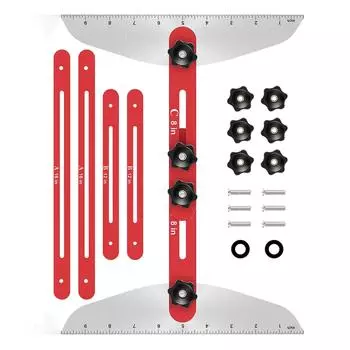 Stair Tread Template Tool 10inch to 53inch Stair Treads Gauge Multifunctional Aluminum Alloy Stair Tread Measuring Tool
